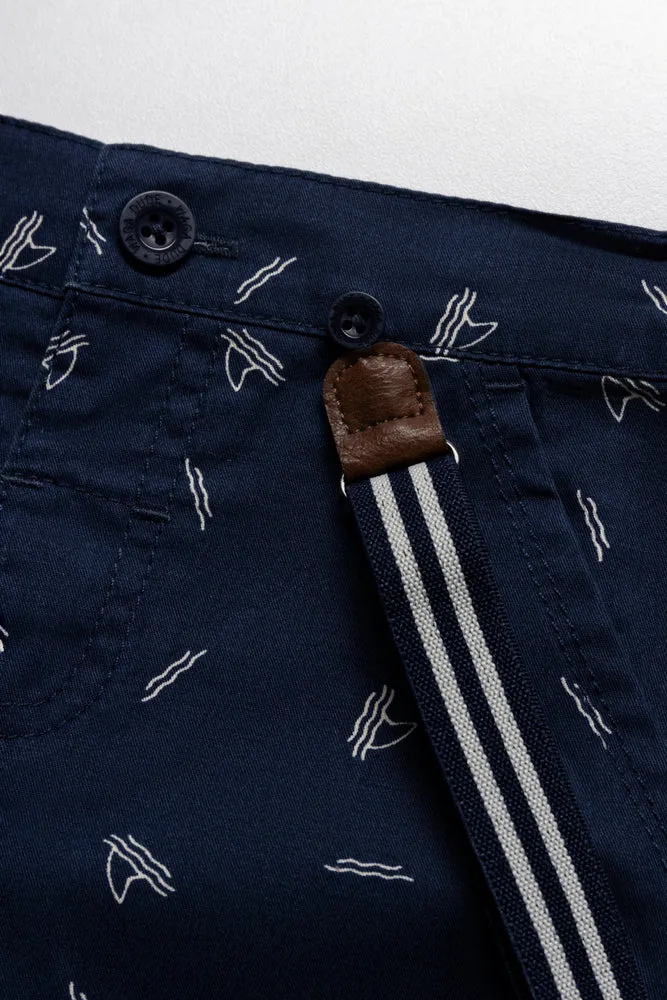 Chino Shorts With Braces Navy