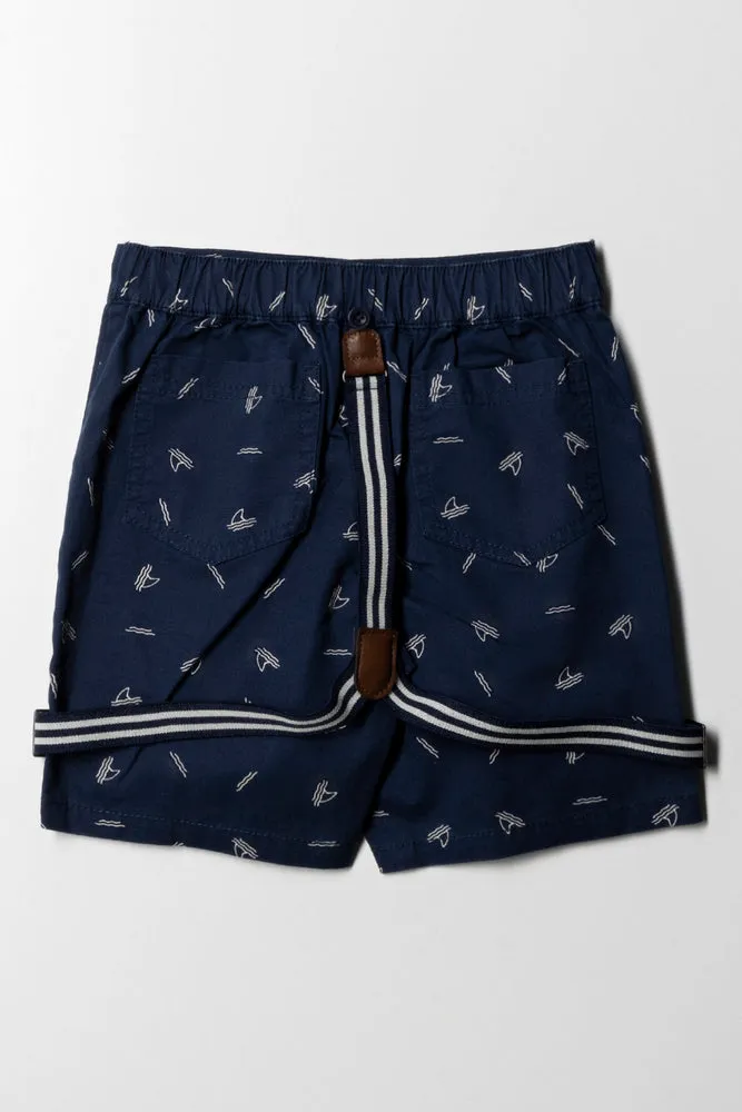 Chino Shorts With Braces Navy