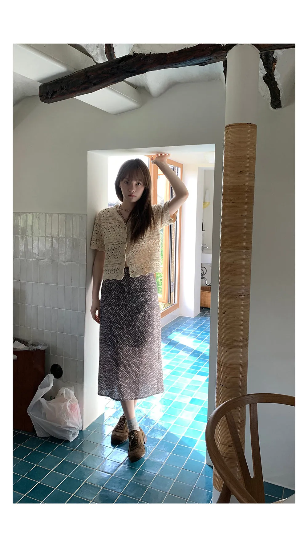 coffee floral  skirt