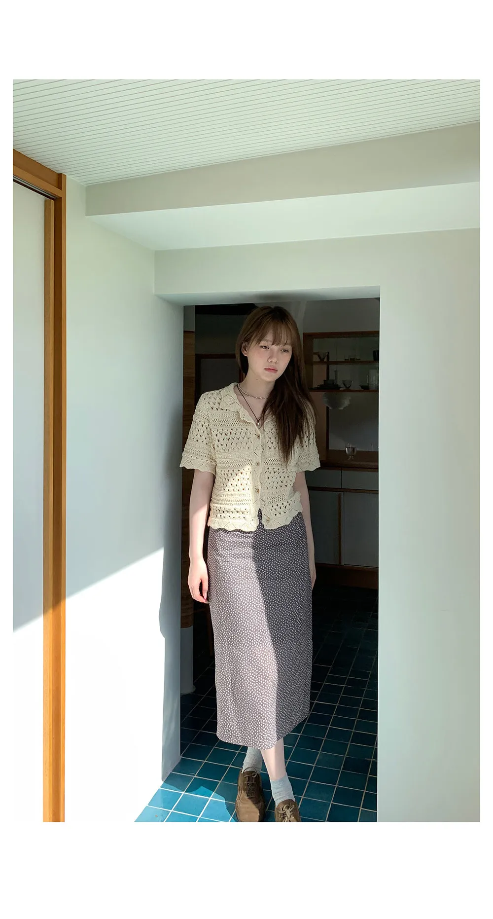coffee floral  skirt