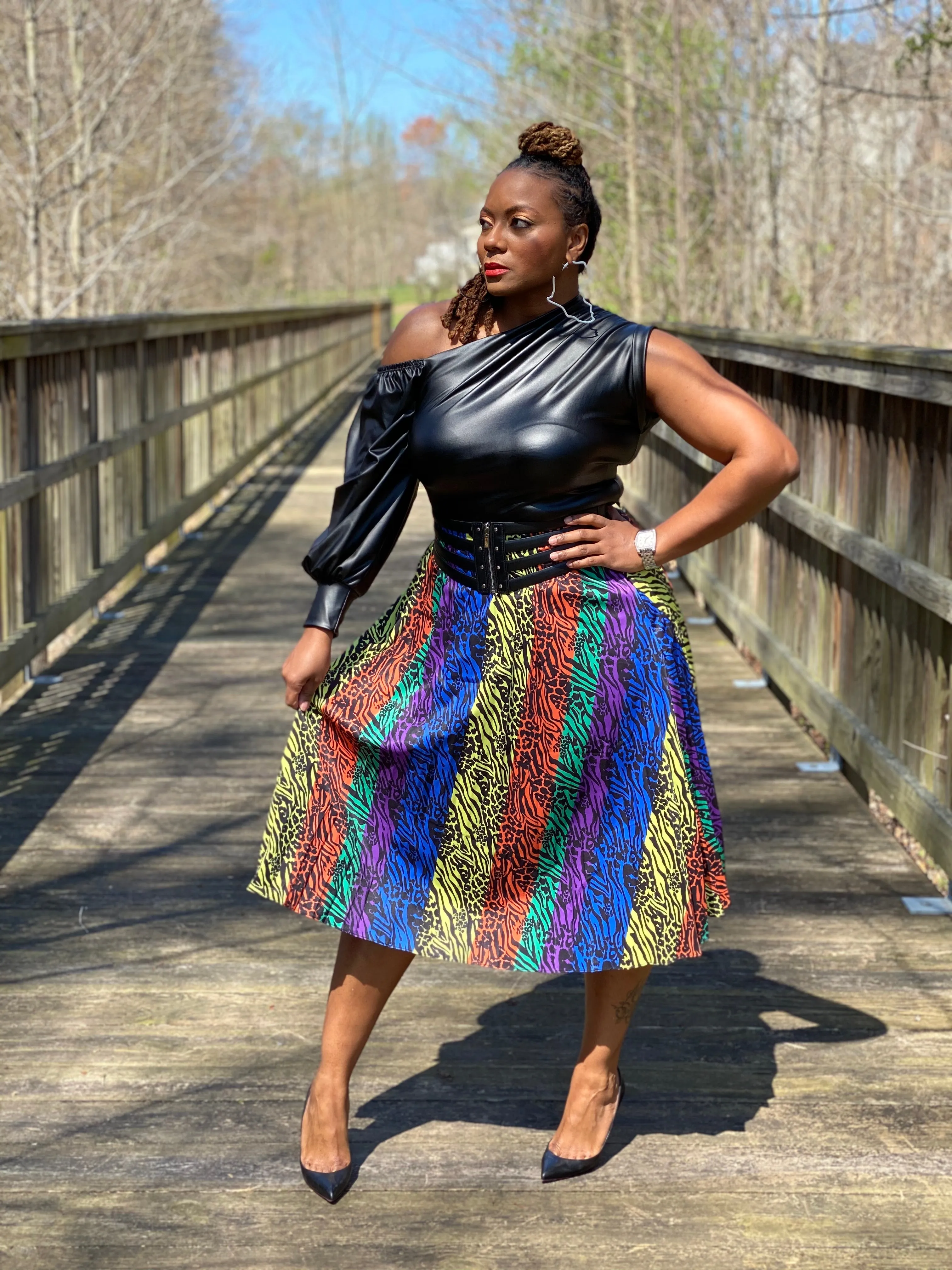 Color Me Wild Pleated Skirt