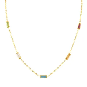 Confetti Baguette Necklace