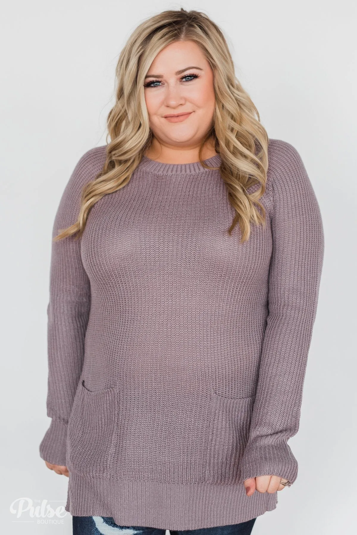 Cooler Weather Tunic Sweater- Dusty Lavender