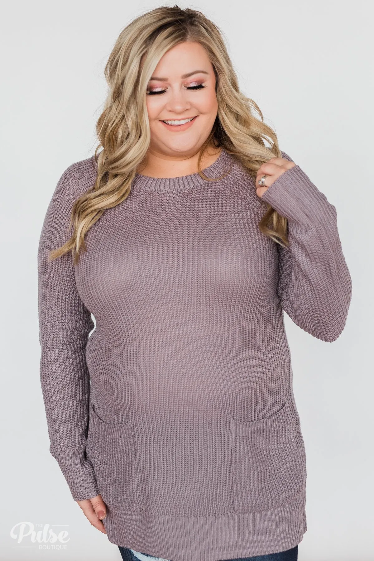 Cooler Weather Tunic Sweater- Dusty Lavender