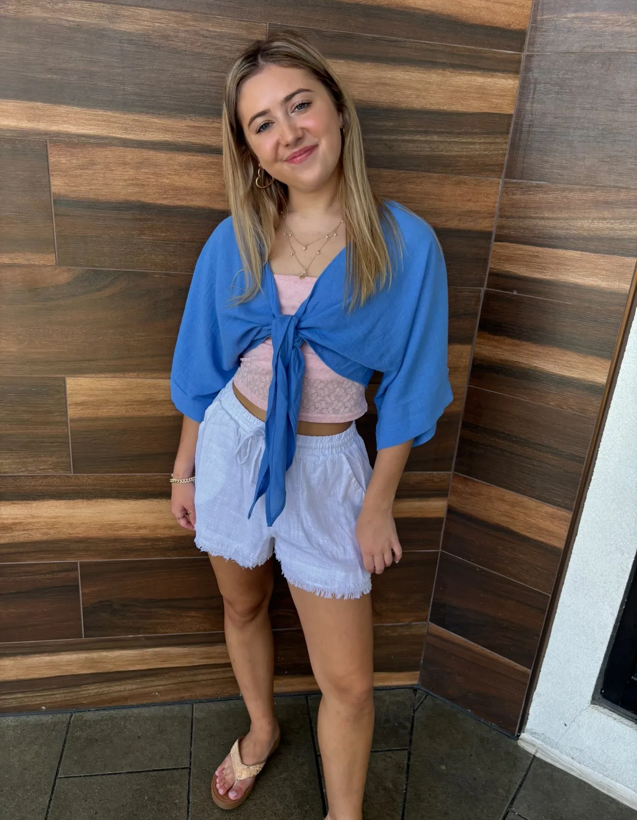 Cotton Gauze Frayed Shorts