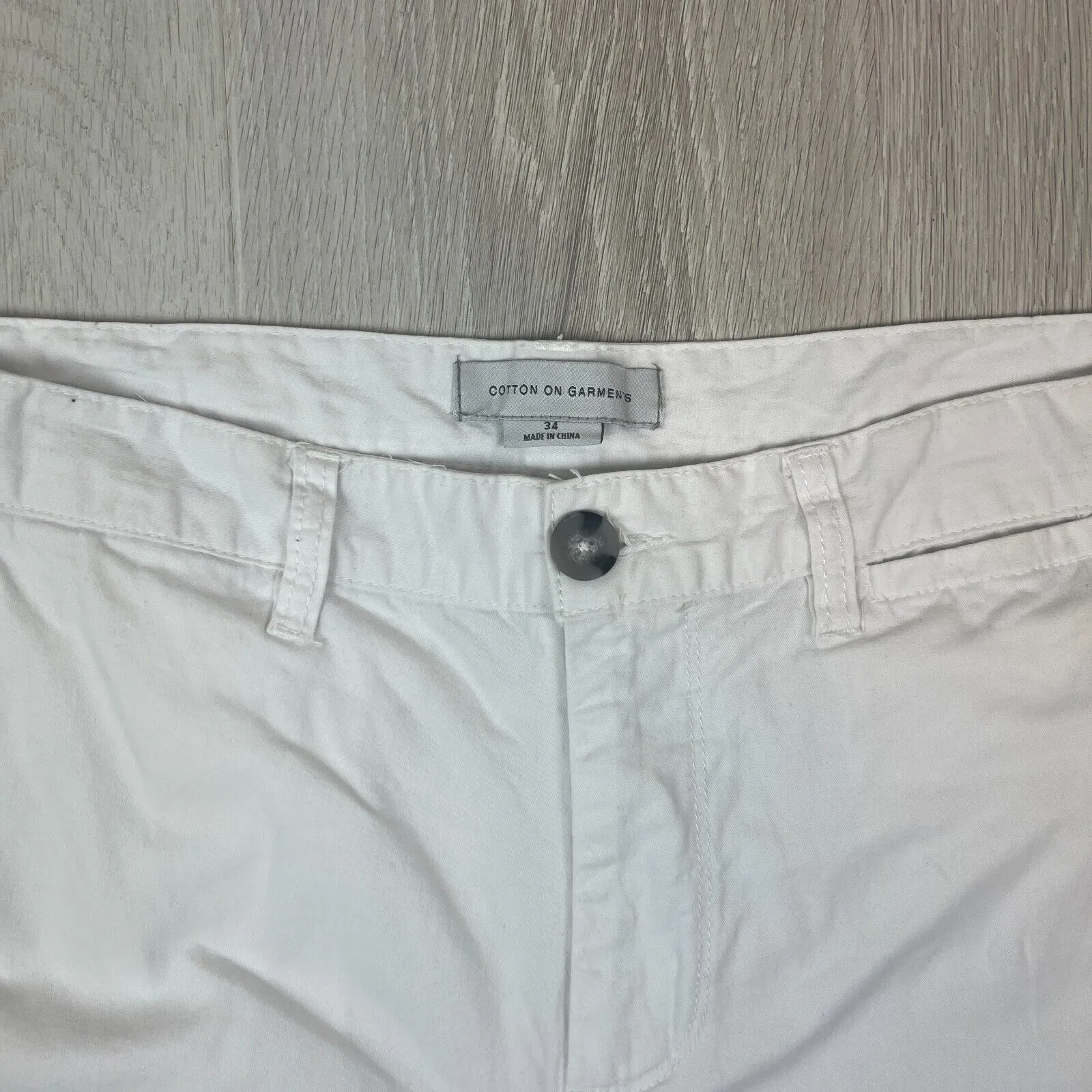 Cotton On Mens White Chino Shorts Size 34