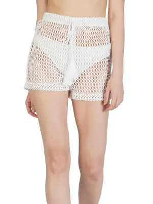Crochet Mesh Shorts - White FINAL SALE