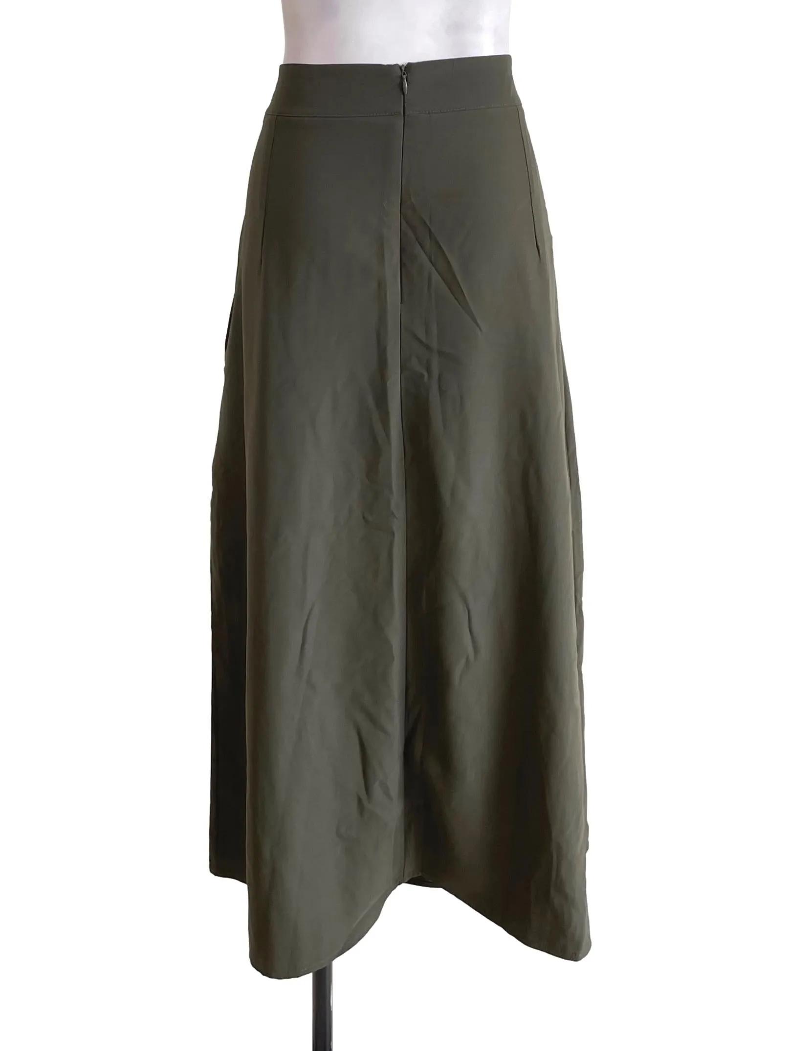 Crocodile Green Front Slit Skirt