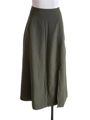 Crocodile Green Front Slit Skirt
