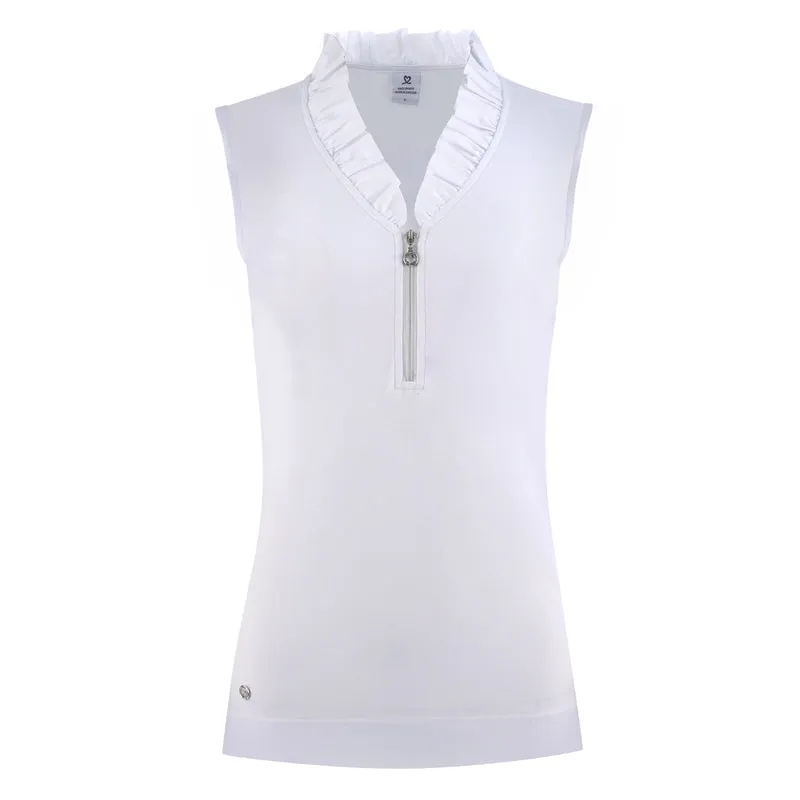 Daily Sport Patrice White Print Sleeveless Polo