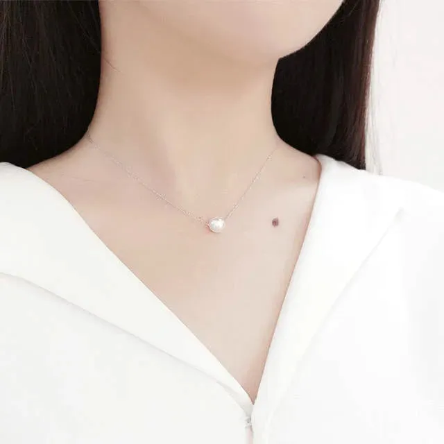 Dainty Simulated-Pearl Pendant Necklace