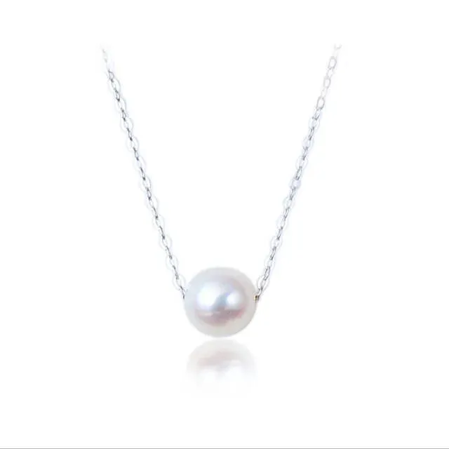 Dainty Simulated-Pearl Pendant Necklace