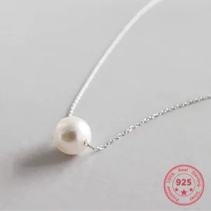 Dainty Simulated-Pearl Pendant Necklace