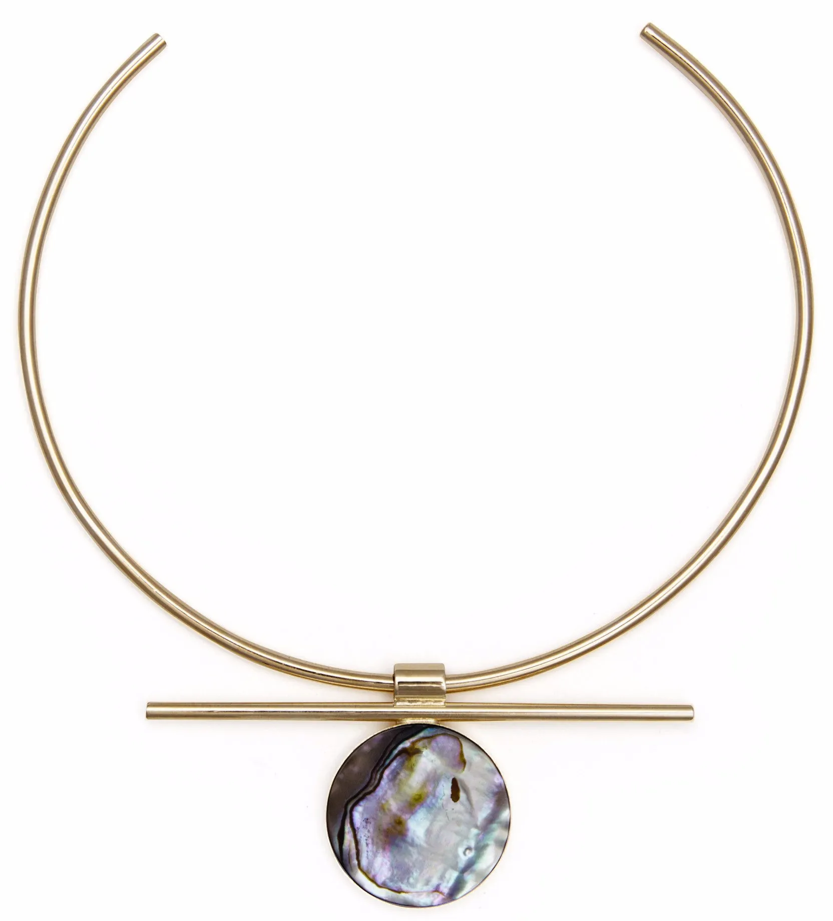 Division Collar in Gold with Abalone