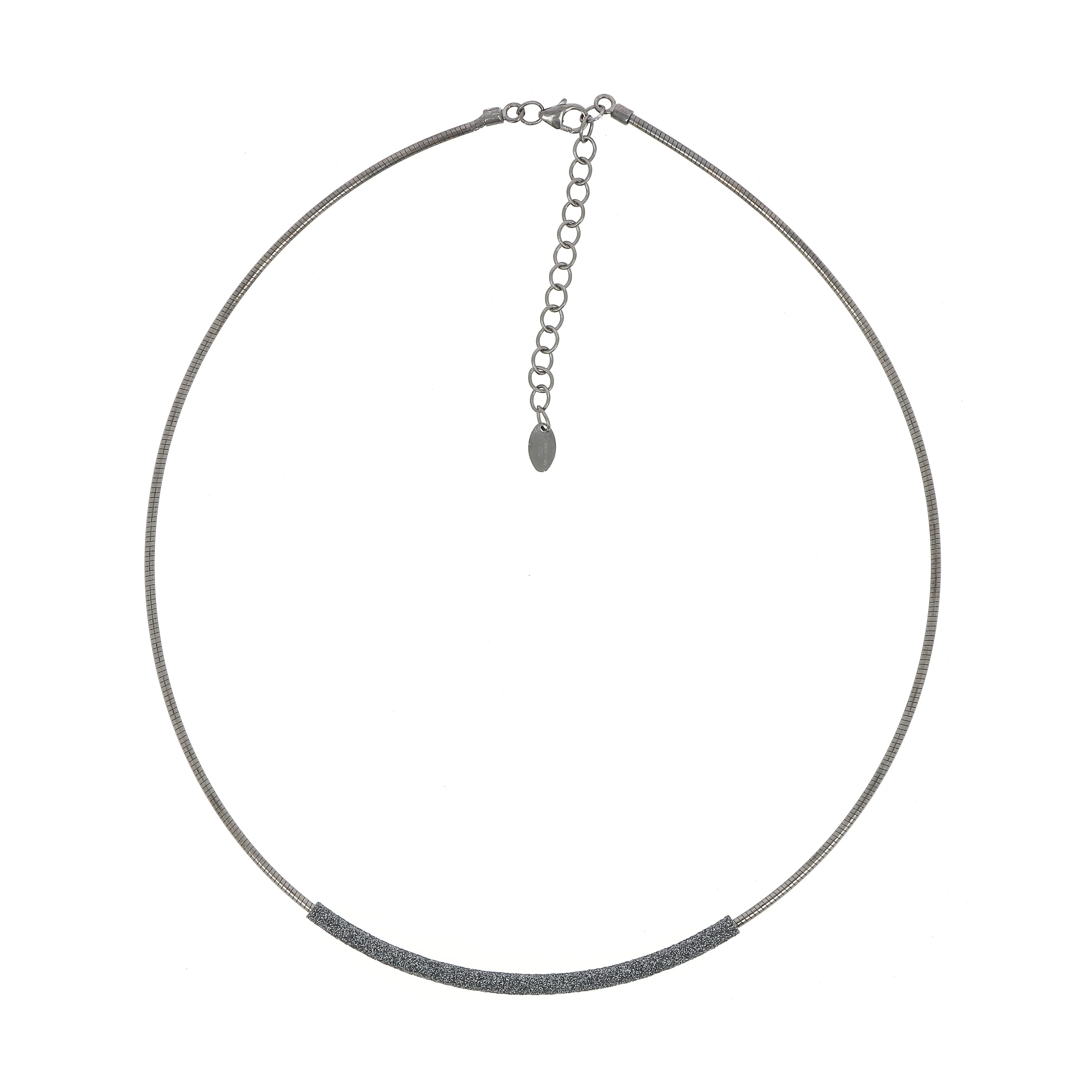 DNA Ruthenium Plated Sterling Silver "Polvere" Necklace