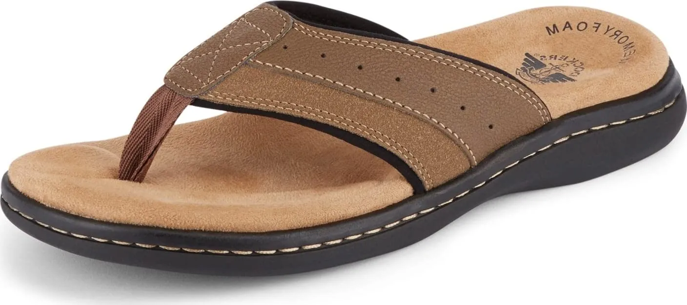 Dockers Men's Laguna Flip Flop, Dark Tan, 10 M US