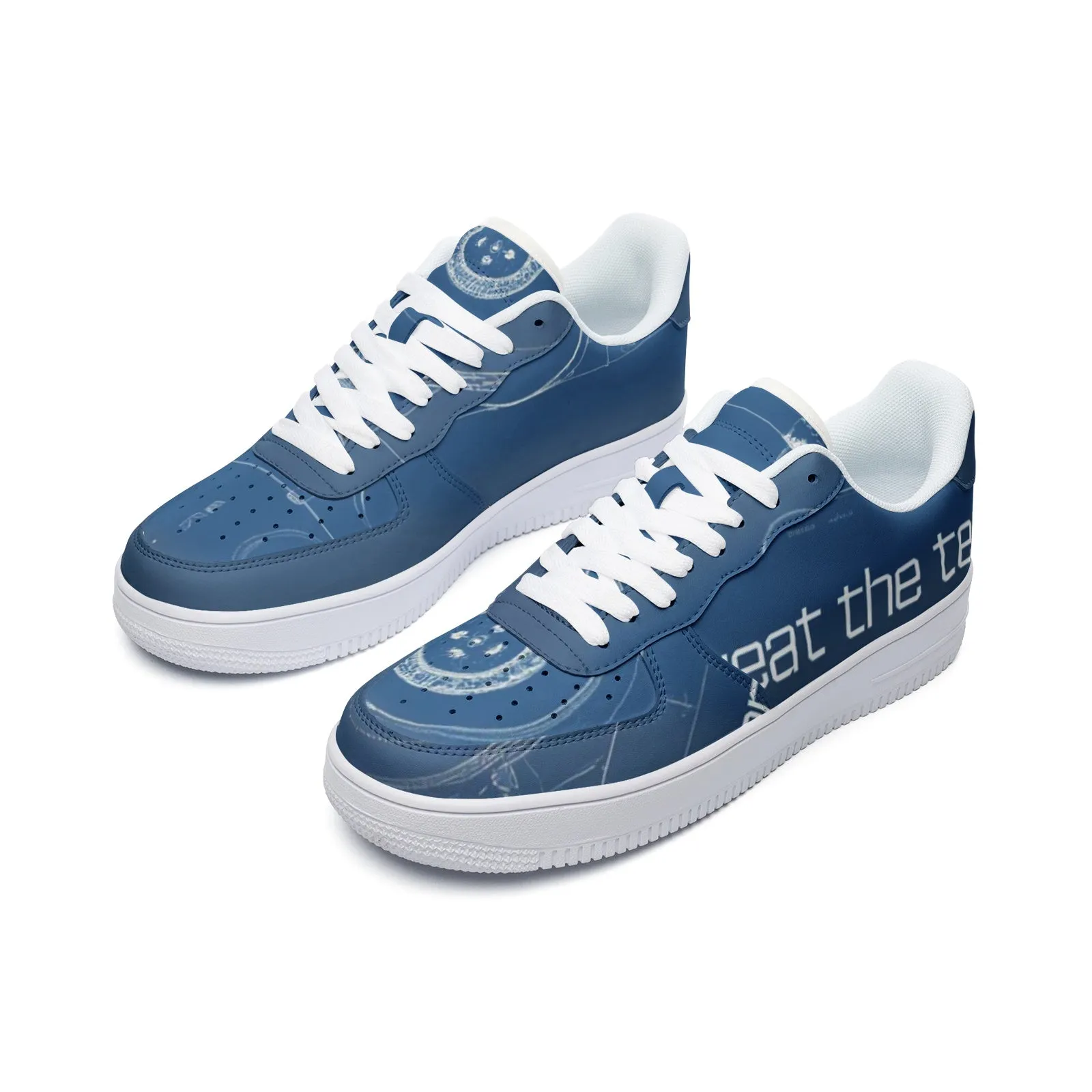 Duo Modern Scorpion Athletics "Don't Sweat The Technique" Unisex Low Top Leather Sneakers