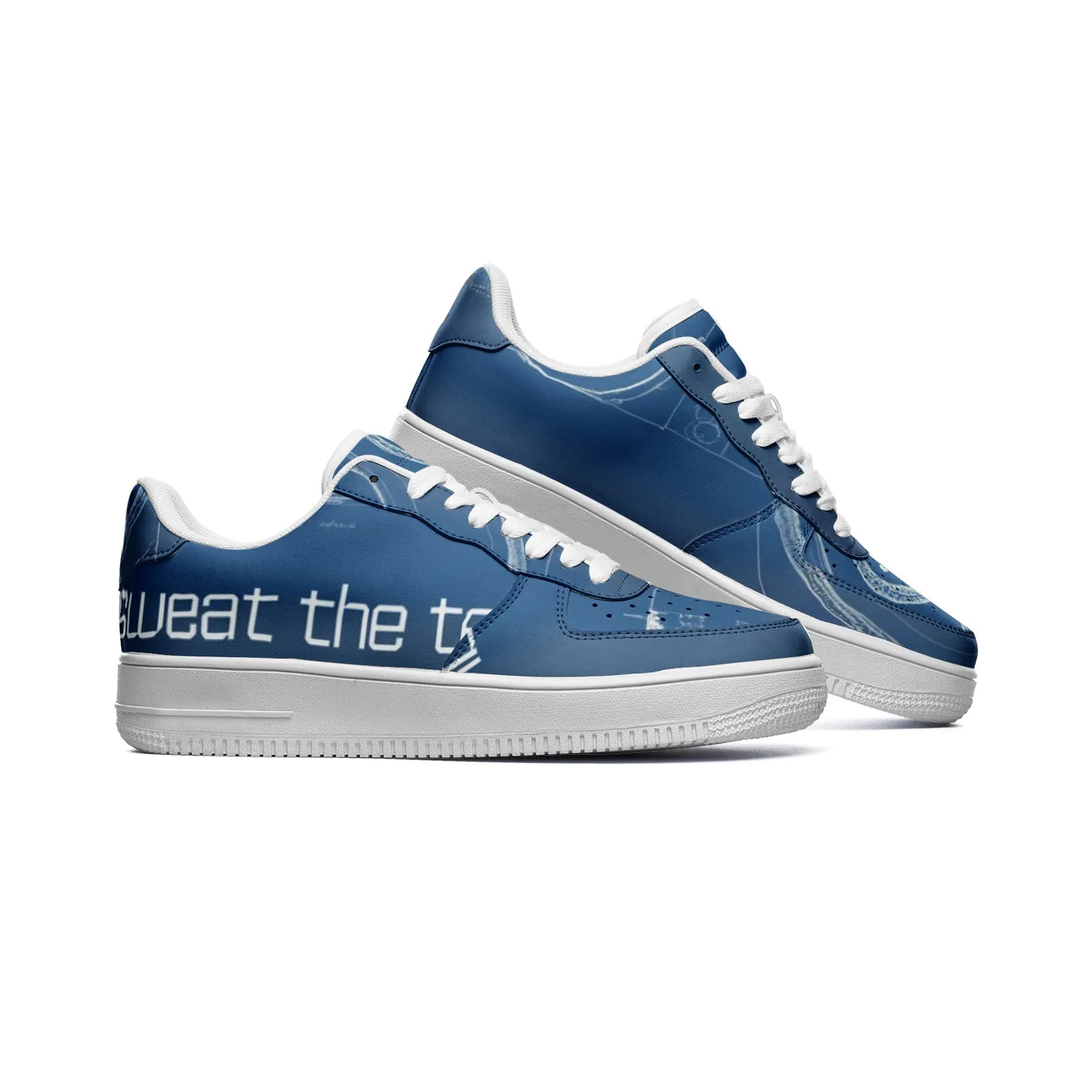 Duo Modern Scorpion Athletics "Don't Sweat The Technique" Unisex Low Top Leather Sneakers