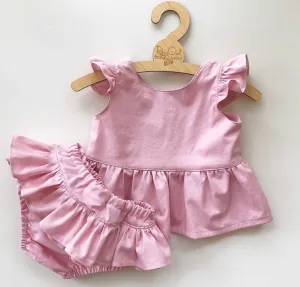 Dusty Pink Peplum Set