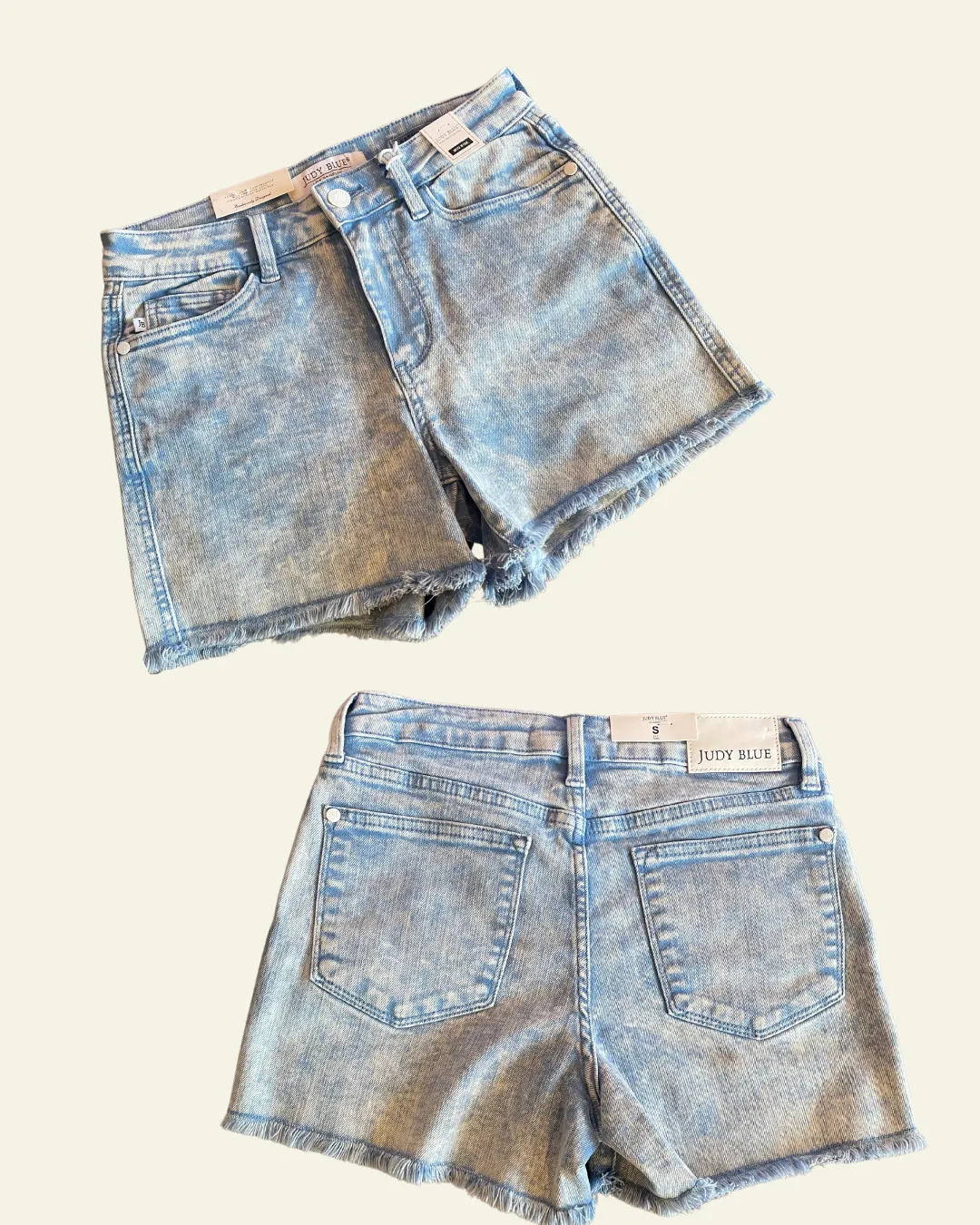 Dyed Fray Hem Shorts | Cyan