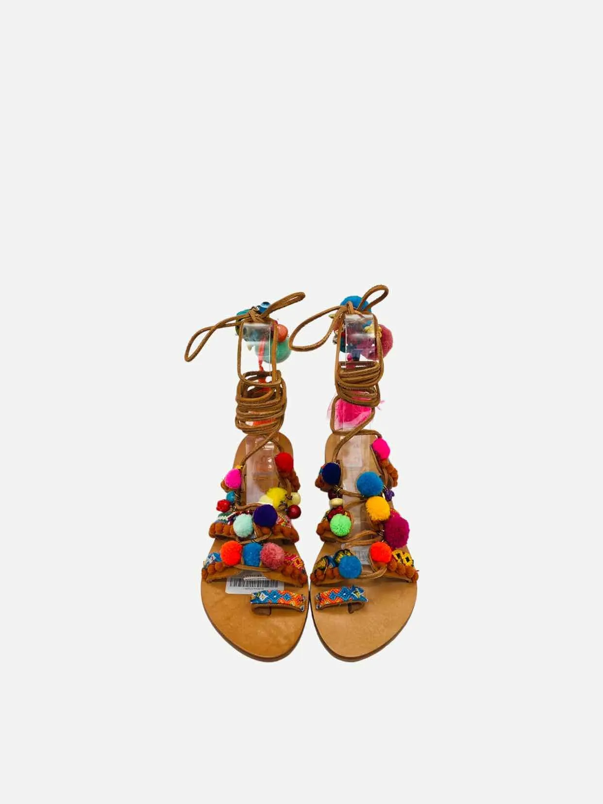 ELINA LINARDAKI Gladiator Beige Multicolor Sandals 37