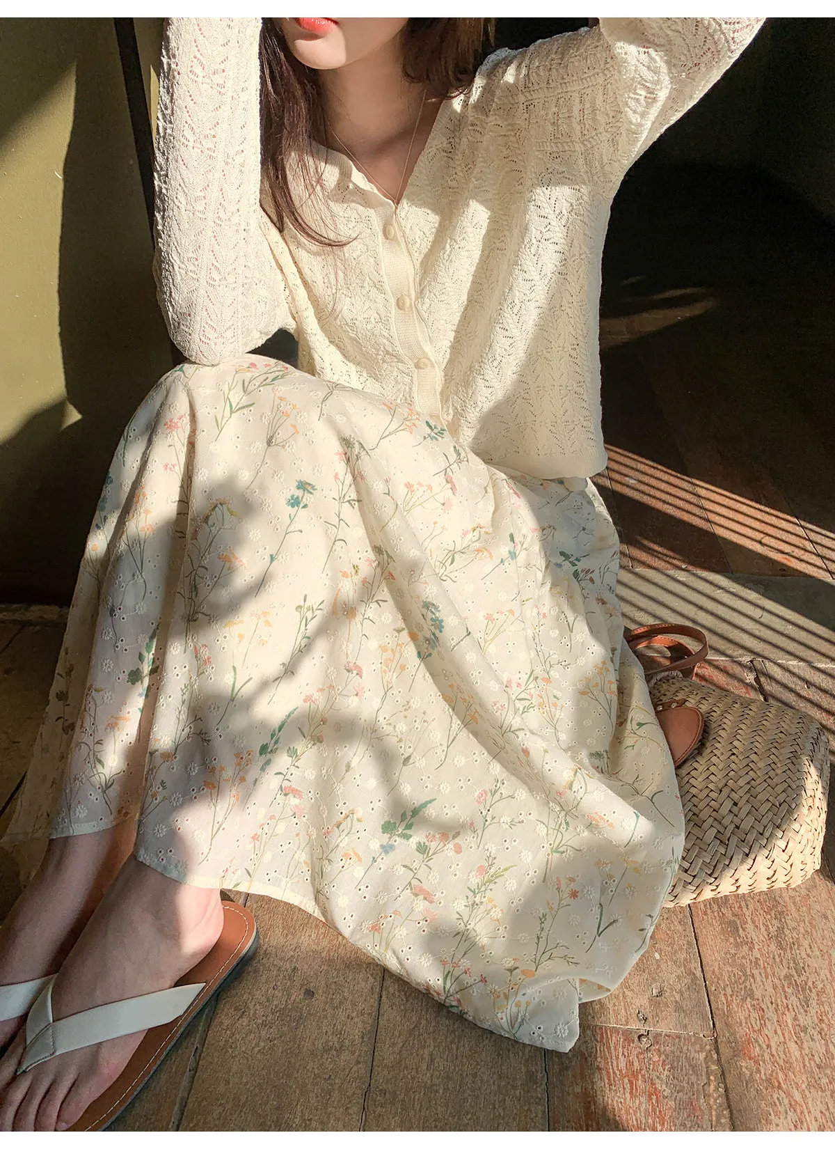 Embroidered A-line skirt