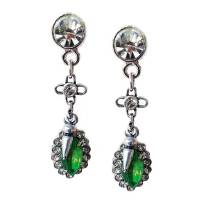 Emerald Green Swarovski Crystal Dangle And Drop