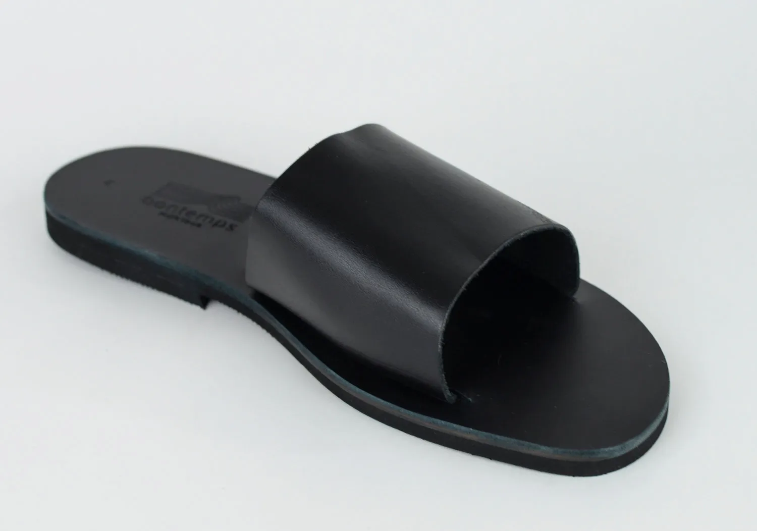 EROS BLACK LEATHER SANDALS
