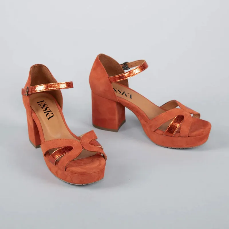 ESSKA Caro Suede Sandals in Rust