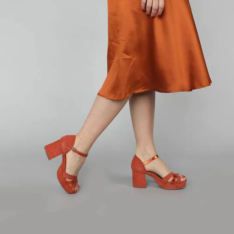 ESSKA Caro Suede Sandals in Rust