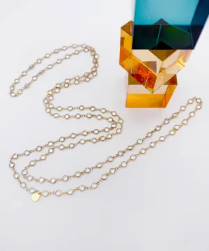 Ethereal Crystal Station Necklace – Gold-Plated Elegance