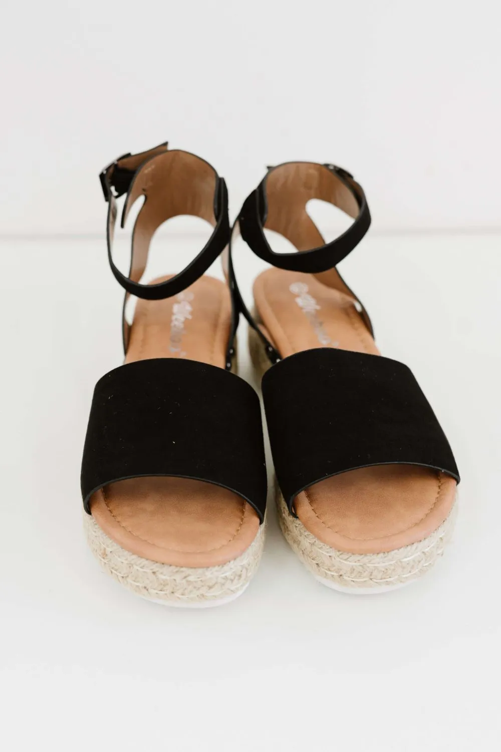Every Step Espadrille Platform Sandal in Black
