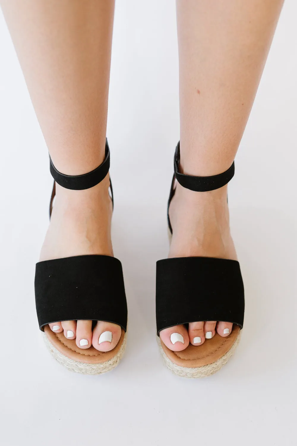 Every Step Espadrille Platform Sandal in Black