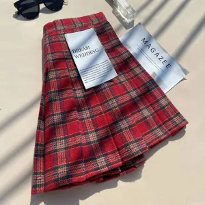 Fall Winter High Waist A-line Skirt