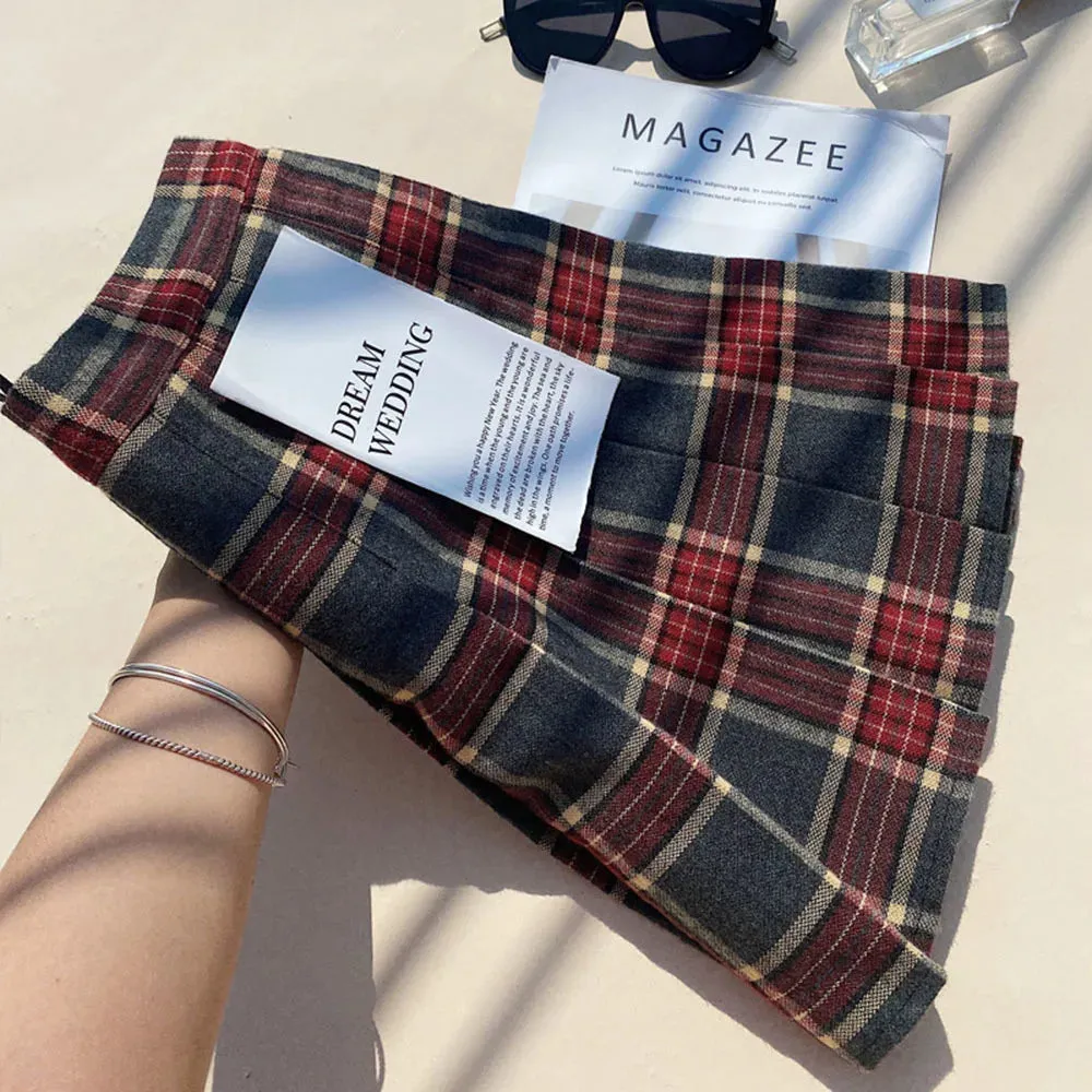 Fall Winter High Waist A-line Skirt
