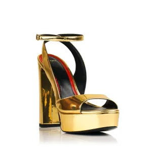 Flavien Platform 115/50 Mm Gold Mirror Leather
