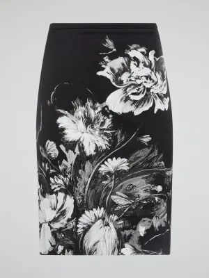 Flora Print Pencil Skirt