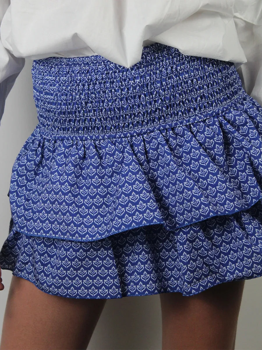 Floral Ruffle Pleated A-line Mini Skirt