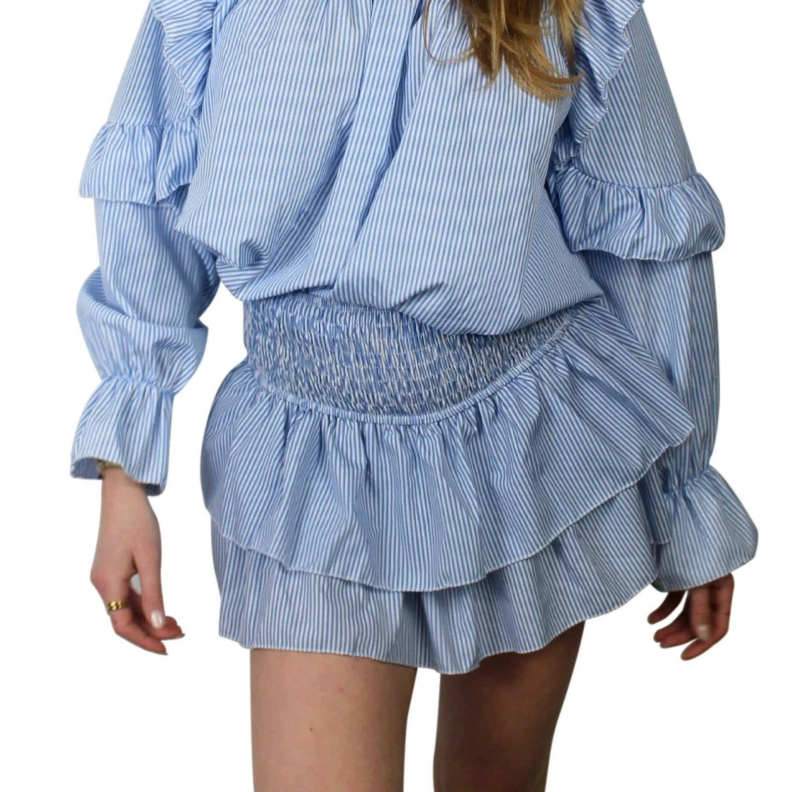 Floral Ruffle Pleated A-line Mini Skirt