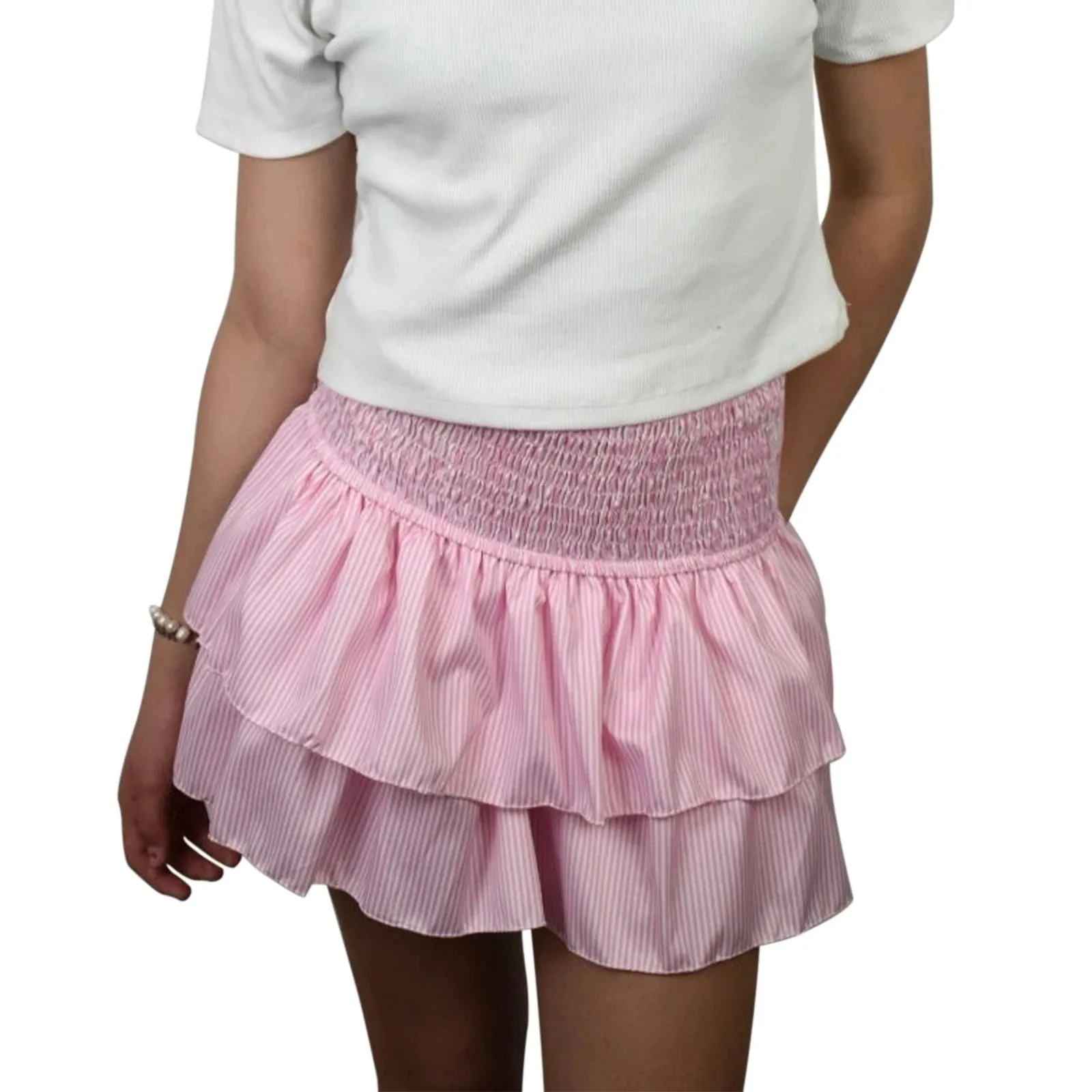 Floral Ruffle Pleated A-line Mini Skirt