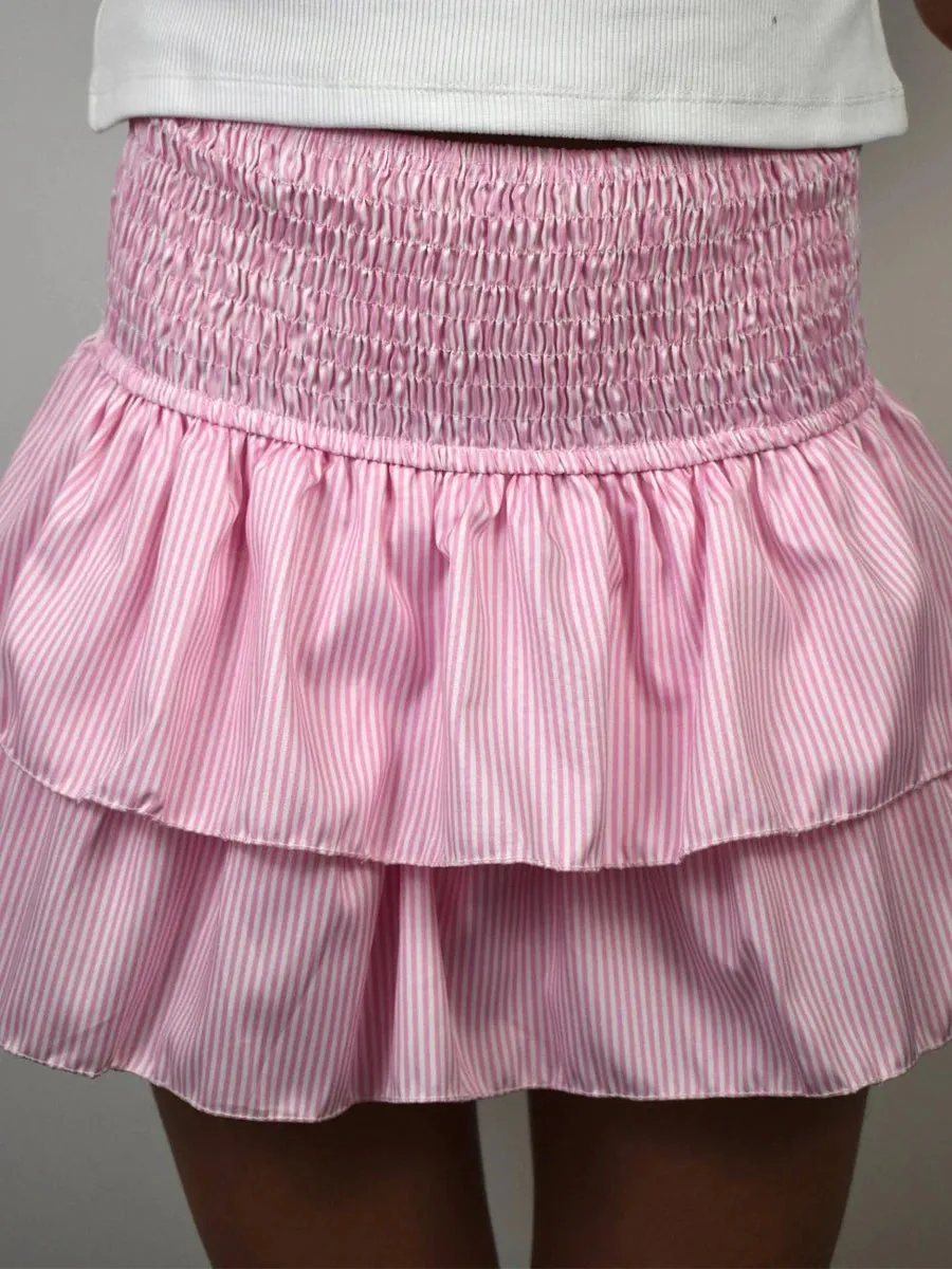 Floral Ruffle Pleated A-line Mini Skirt
