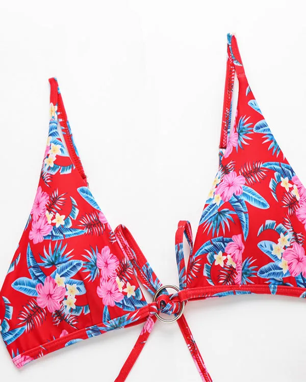 Floral Three Pieces Bikini Sets