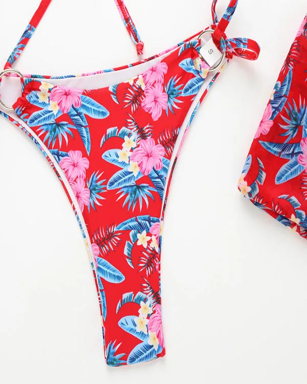 Floral Three Pieces Bikini Sets