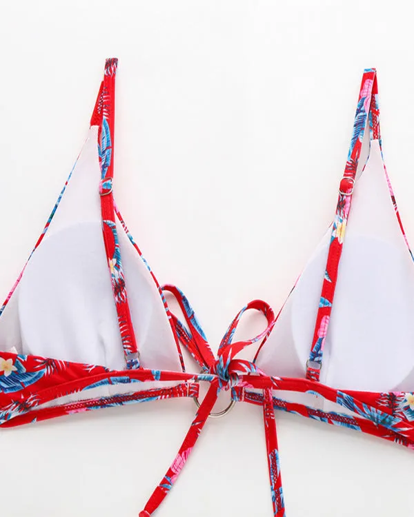 Floral Three Pieces Bikini Sets