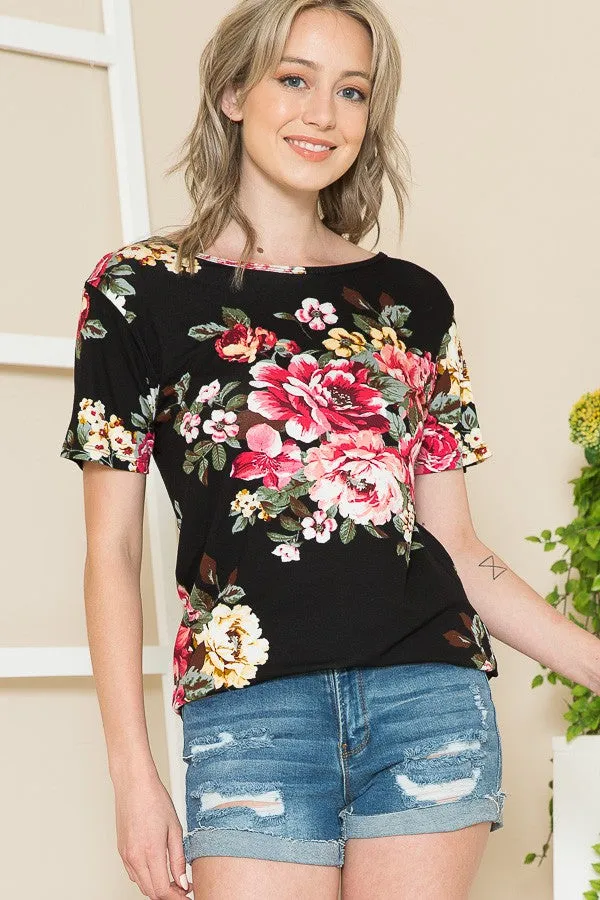 Floral Tunic with Cross Back