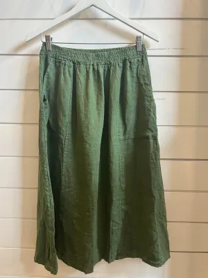 Frederic A-Line Skirt with Pockets - Bottle Green - OS