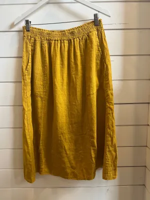 Frederic A-Line Skirt with Pockets - Mustard - OS