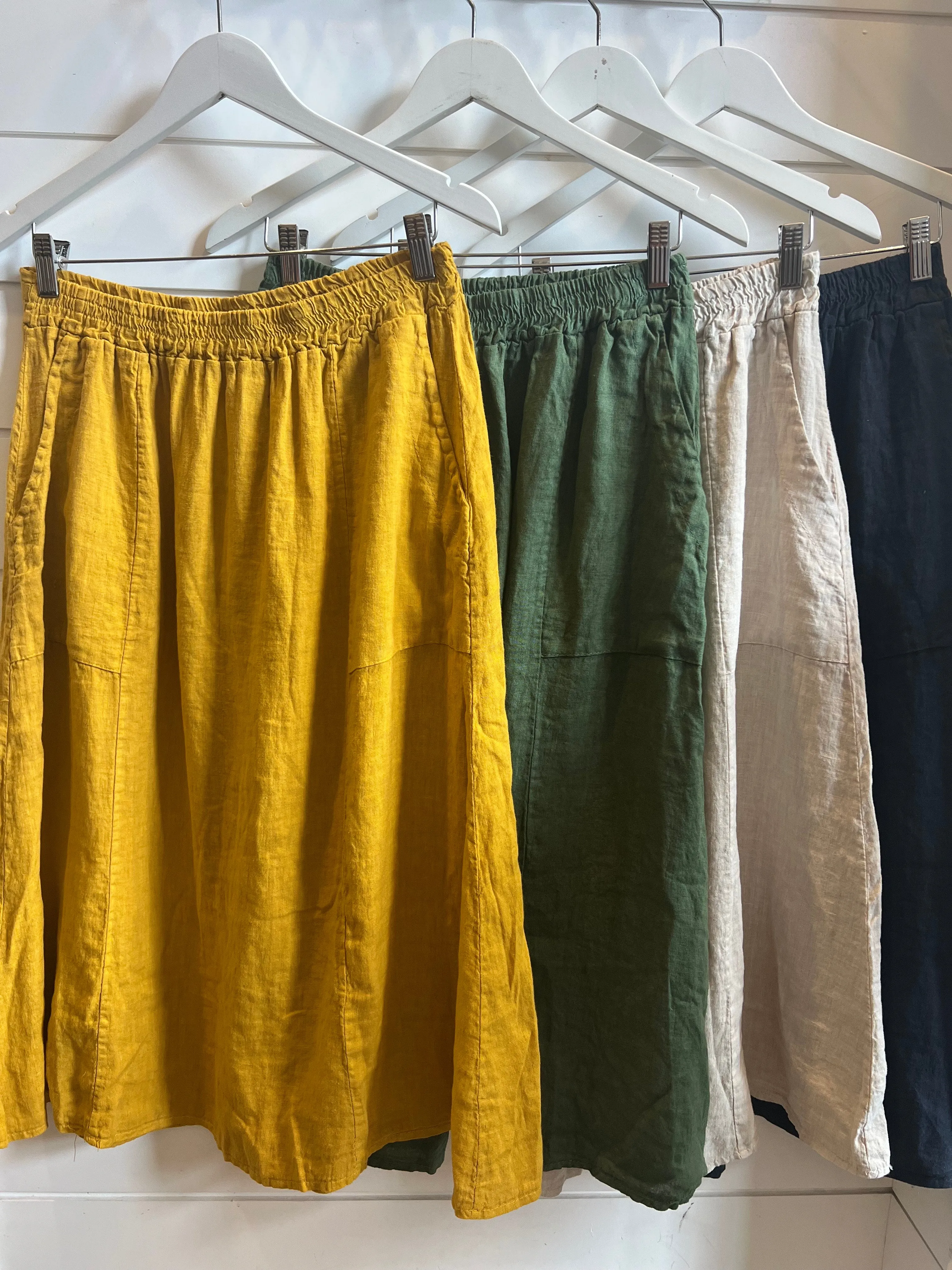 Frederic A-Line Skirt with Pockets - Mustard - OS