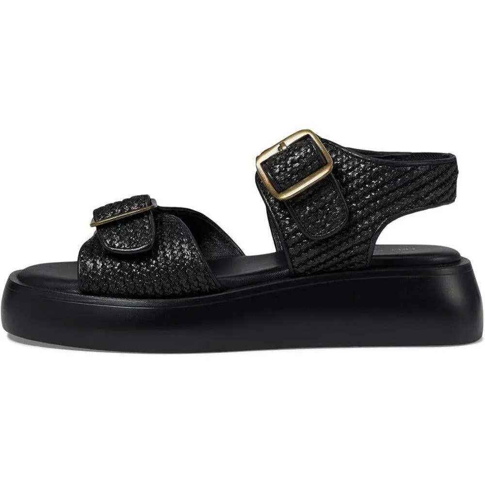 Free People Sandals Mandi Black Woven Platform Shoes