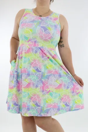 Freedom Flower - Sleeveless Skater Dress - Knee Length - Side Pockets